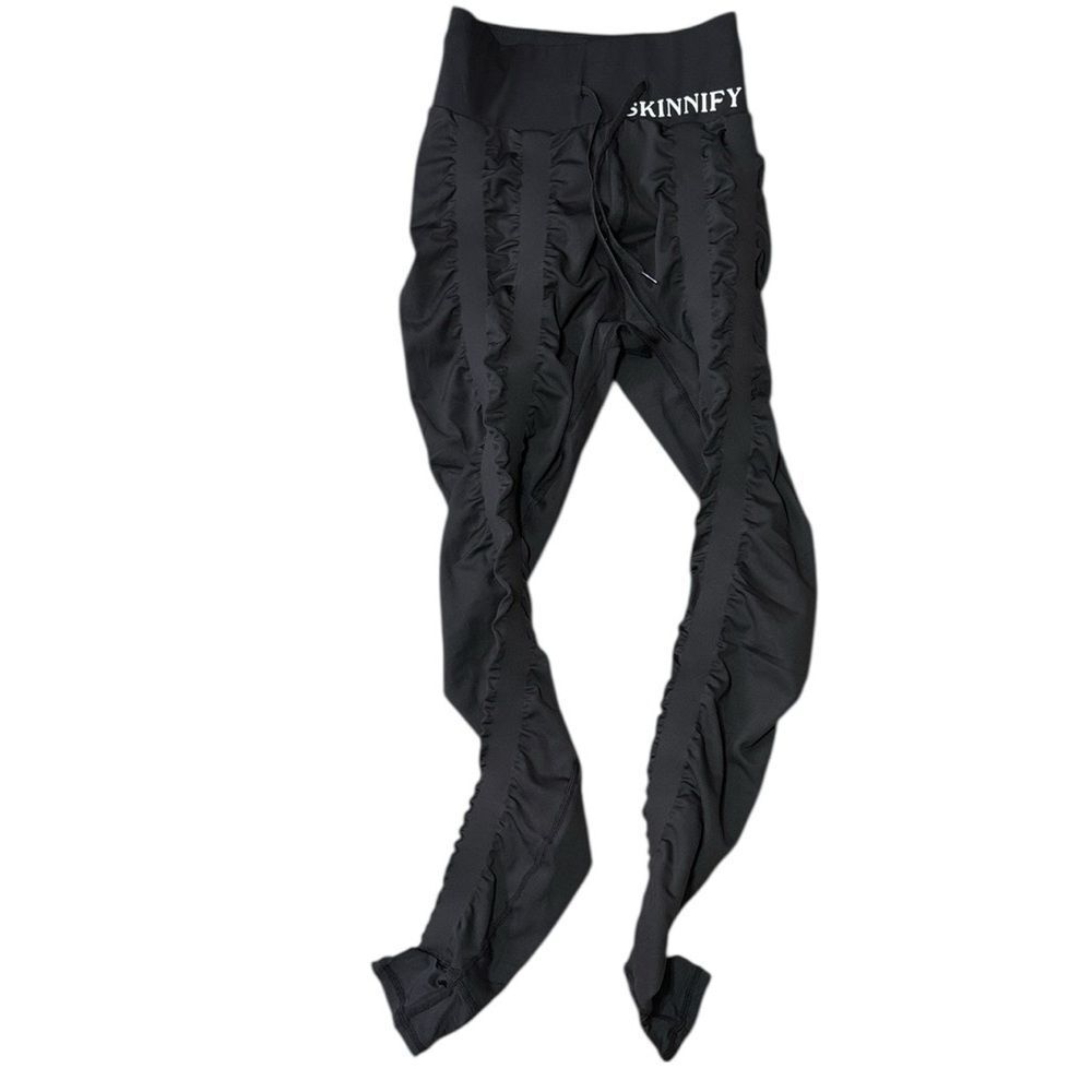 SKINNIFY women’s small black 4 band ruched scrunch butt full length leggings